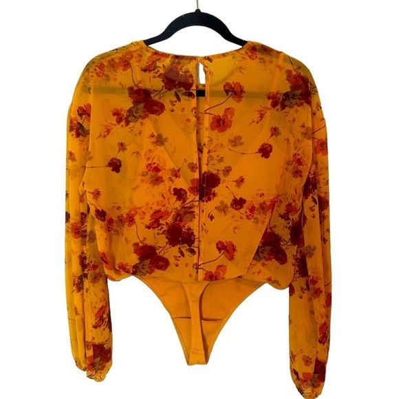 Aritzia Wilfred Cairo Gold/Raspberry Talmont Bodysuit - Picture 7 of 12